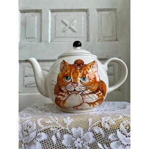 Vintage Arthur Wood England Cute Cat and Mouse Teapot